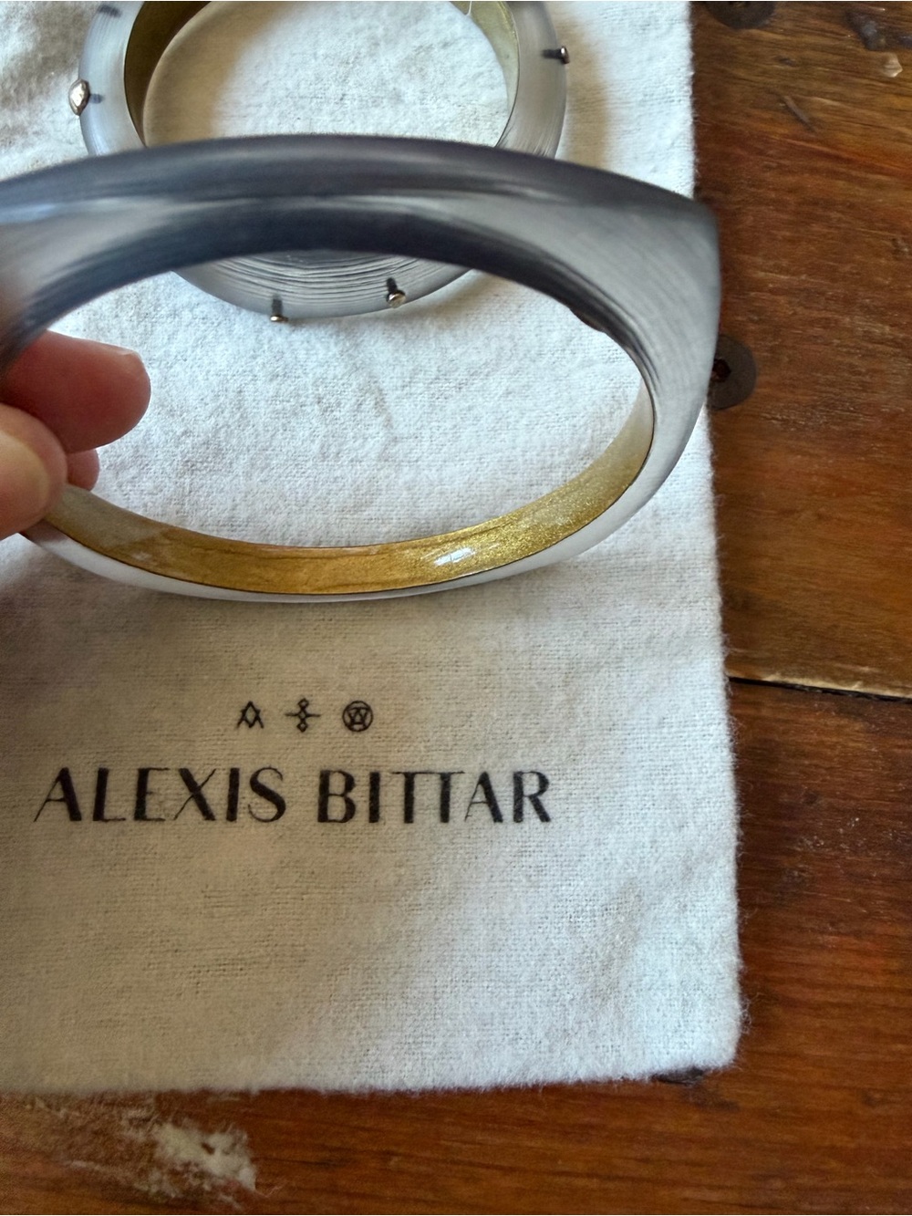 NWOT (2) Alexis Bittar Smoky Grey Bangles - Picture 4 of 9